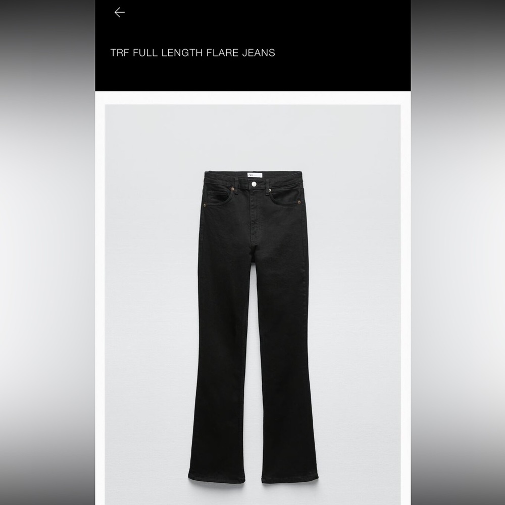 Zara full length black flare jeans
